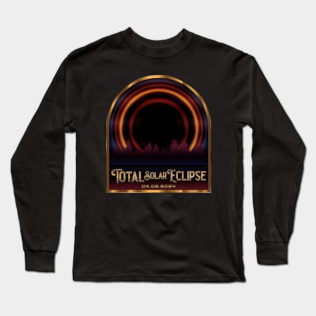 Total Solar Eclipse 2024 - Astronomy Long Sleeve T-Shirt by Whimsical Thinker